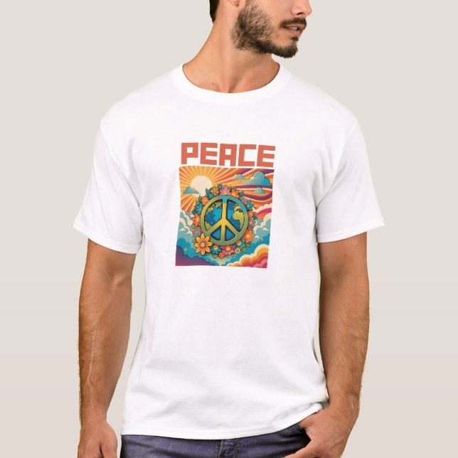 Retro Peace Graphic Shirt T Shirt (Framsida)