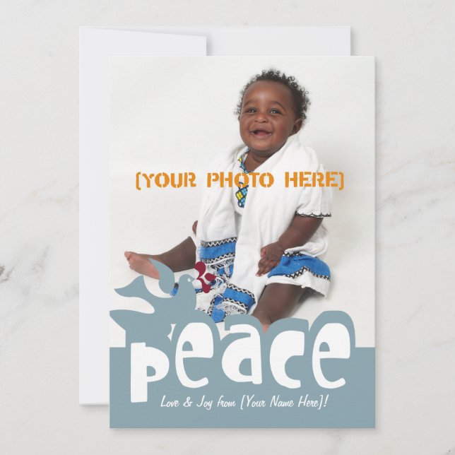 Retro Peace & Joy Greeting Card Julkort (Framsida)
