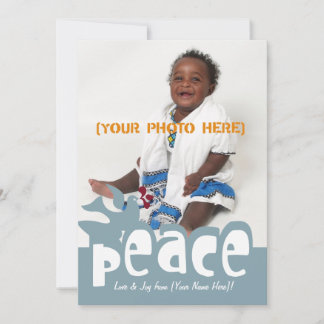 Retro Peace & Joy Greeting Card Julkort