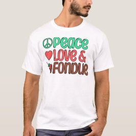 Retro Peace, Kärlek, Chocolate Fondue T Shirt