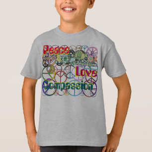 Retro Peace Kärlek Compassion T-shirt