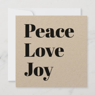 Retro Peace Kärlek Joy-minimalistisk kraftkraft Julkort