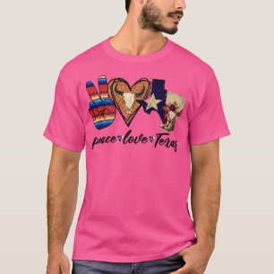 Retro Peace Kärlek Teas CowboyBoots Westernare Lan T Shirt