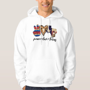 Retro Peace Kärlek Texas CowboyBoots Westerna råd Hoodie