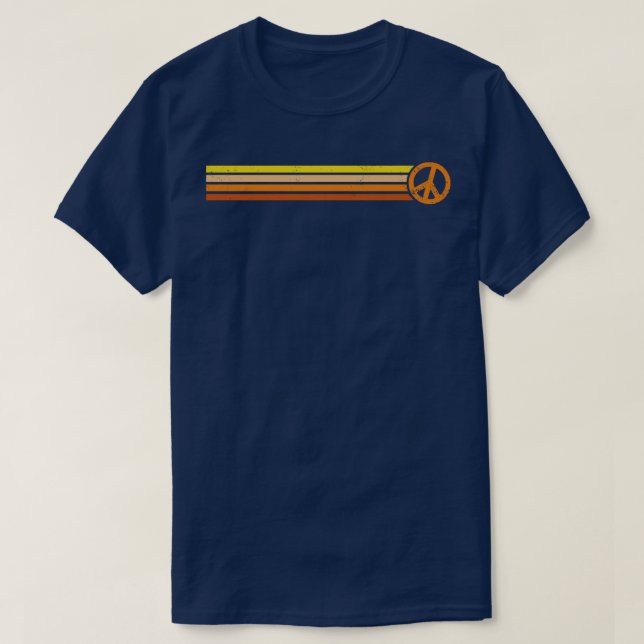 RETRO PEACE RAND 70:s solnedgång T Shirt (Design framsida)