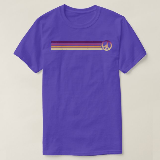 RETRO Peace RAND 70-talets soluppgång T Shirt (Design framsida)