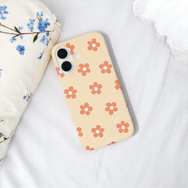 Retro Peach Blommigt Whimsical Preppy Hippie Vår