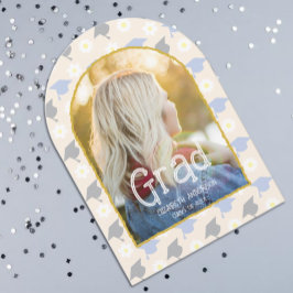 Retro Peach Graduation Announcement Inbjudningar