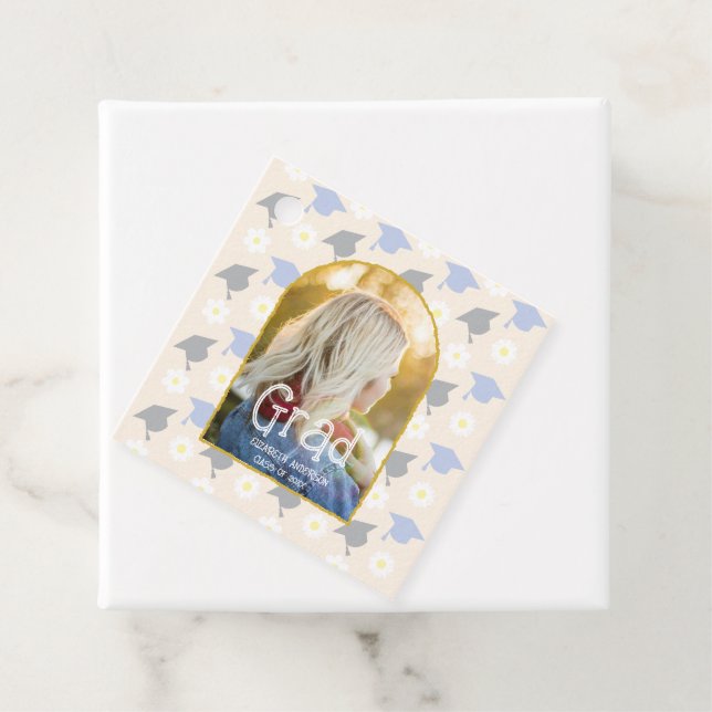 Retro Peach Graduation Gåvor Etiketter (På plats)