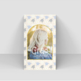 Retro Peach Graduation Name Card Visitkort