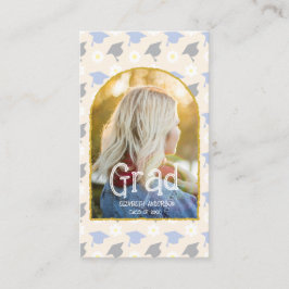 Retro Peach Graduation Name Card Visitkort