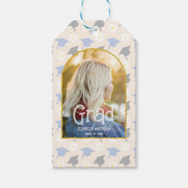 Retro Peach Graduation Presentetikett