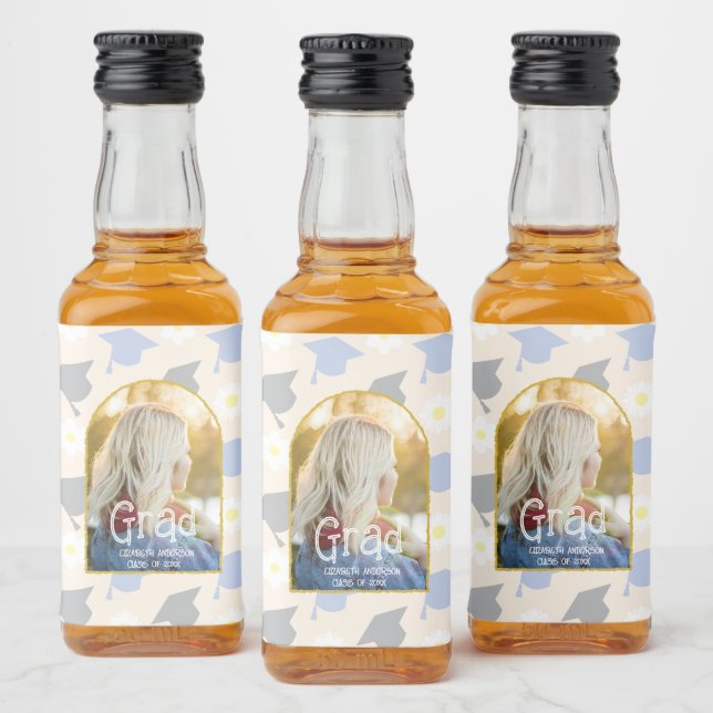 Retro Peach Graduation Spritflaskor Etikett (Flaskor)