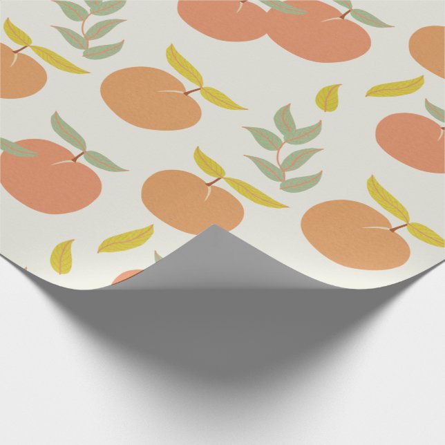 Retro Peach & Löv Mönster Presentpapper (Hörn)