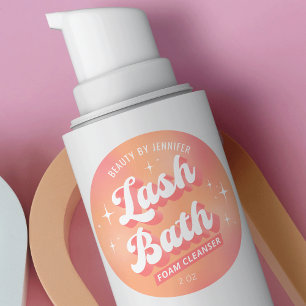 Retro Peach Modern tvättning av lash-skum Runt Klistermärke