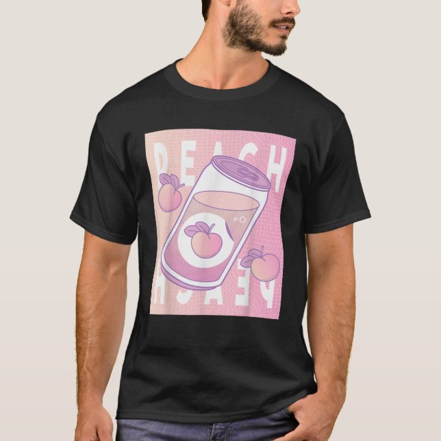 Retro Peach Vaporwave 90s Japanskt estetiskt synth T Shirt (Framsida)