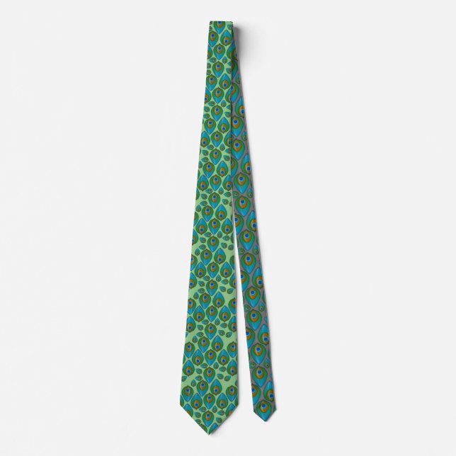 Retro Peacock Mönster Neck Tie Slips (Framsida)