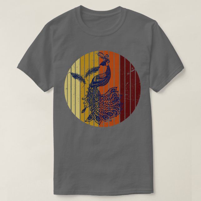 Retro Peacock T Shirt (Design framsida)