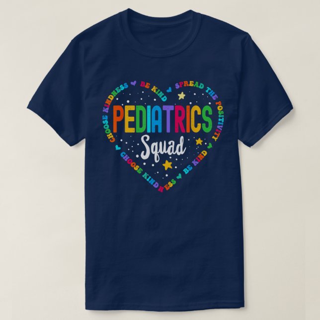 Retro Pediatrik Squad Heart Peds Registerad sjuksk T Shirt (Design framsida)