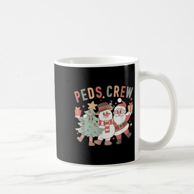 Retro Peds Crew Christmas Pediatric Nurse Nursing  Kaffemugg (Höger)