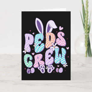 Retro Peds Crew Kanin Påskdag Pediatrisk Sjuksköte Kort