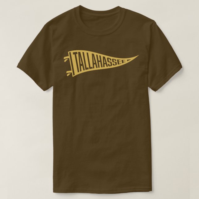 Retro Pennant Tallahassee Tan Guld T Shirt (Design framsida)