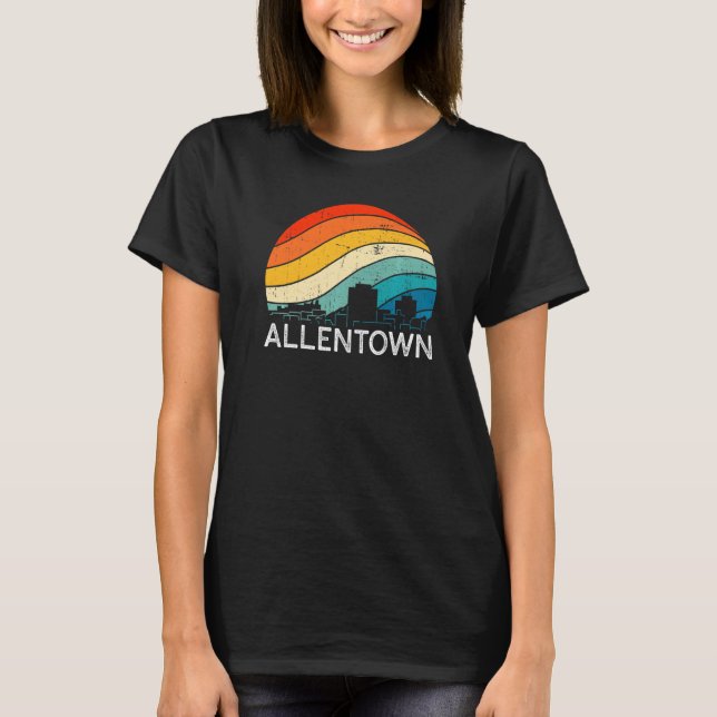 Retro Pennsylvania Allentown Skyline Vintage Urban T Shirt (Framsida)