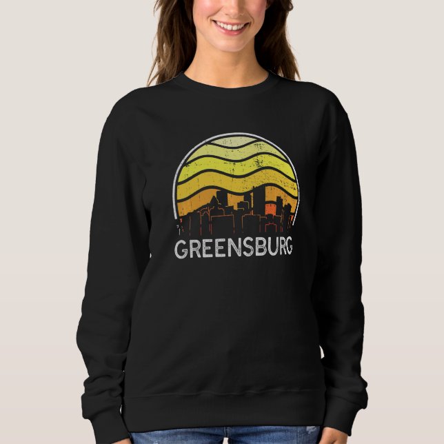 Retro Pennsylvania Greensburg Visitors Skyline Vin T Shirt (Framsida)