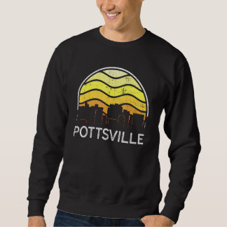 Retro Pennsylvania Pottsville Visitors Skyline Vin Lång Ärmad Tröja