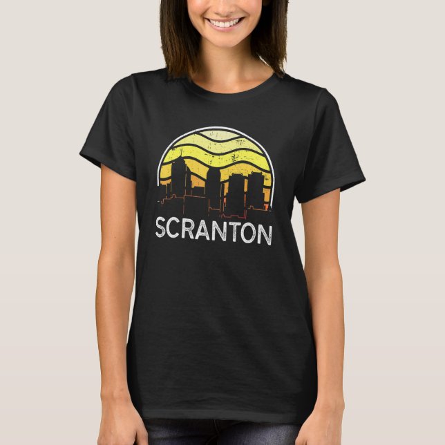 Retro Pennsylvania Scranton Visitors Skyline Vinta T Shirt (Framsida)