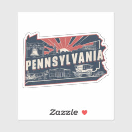 Retro Pennsylvania State Car Sticker Klistermärken