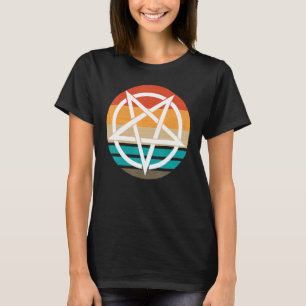 Retro Pentagram Djävulen 666 T Shirt