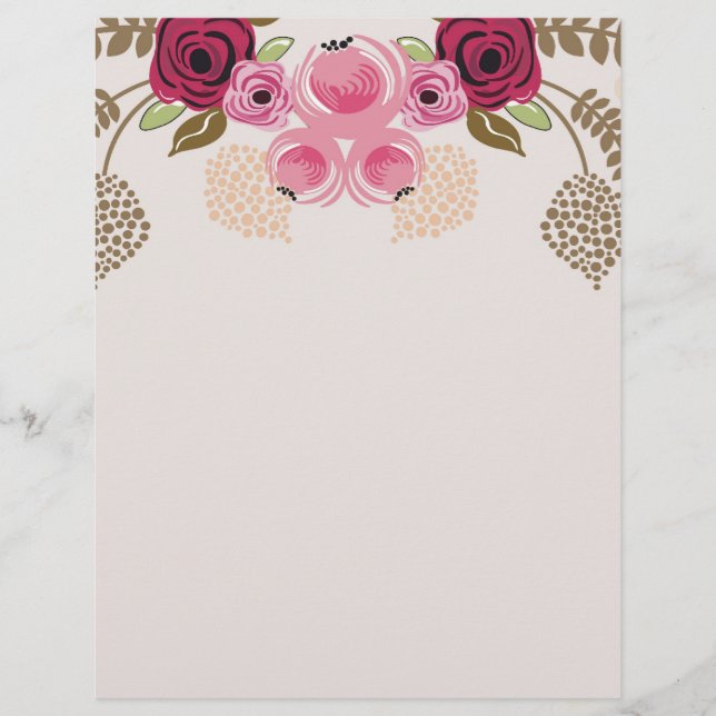 Retro peonies Letterhead (Framsida)