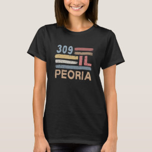 Retro Peoria Area Code 309 Bostadsstat Illinoi T Shirt