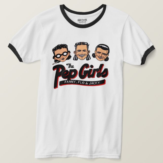 retro Pep-flickor T Shirt (Design framsida)