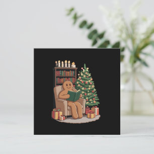 Retro Pepparkaka Läsböcker Jul Lärare Julkort