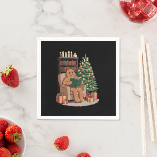 Retro Pepparkaks Läsböcker Jul Lärare Pappersservett