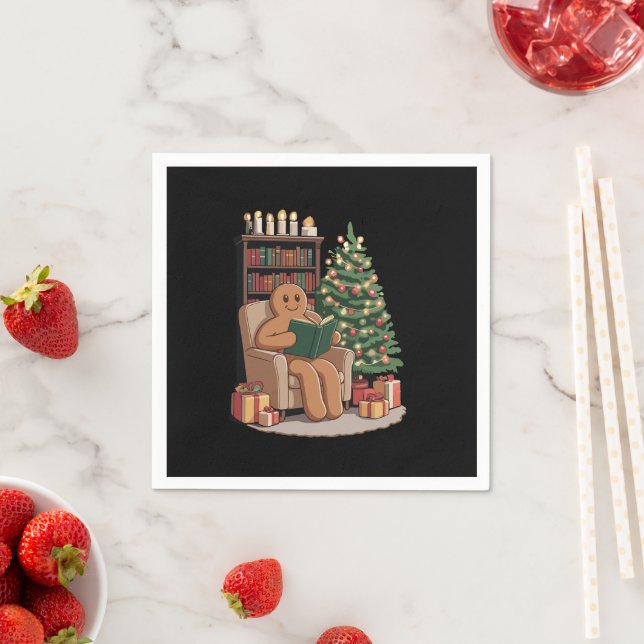 Retro Pepparkaks Läsböcker Jul Lärare  Pappersservett (Insitu)