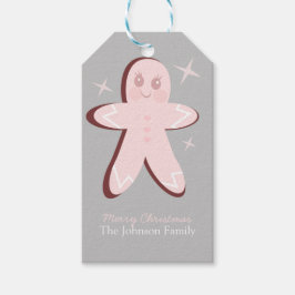 Retro pepparkaksgodiskulor rosa julpresentetikette presentetikett