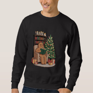 Retro Pepparkaksläsningsböcker Jul Lärare Lång Ärmad Tröja
