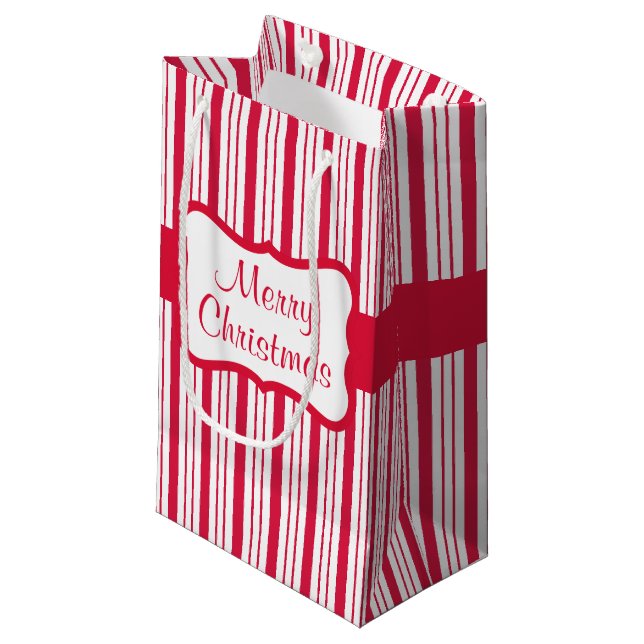 Retro Pepparmyntkonfekt Julklappspåse (Framsidan Vinklad)