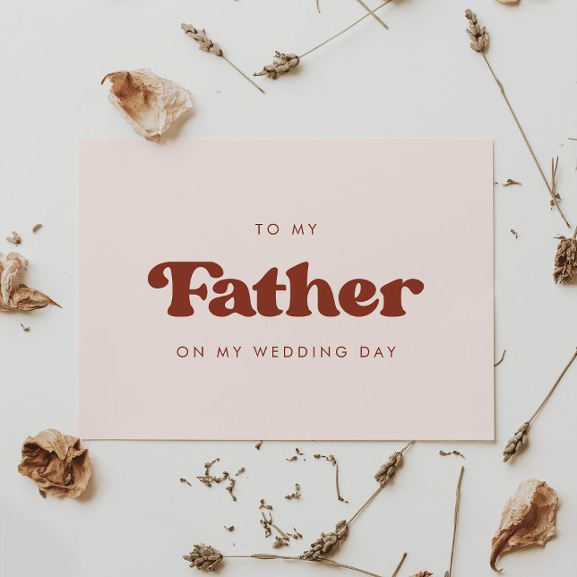Retro-persika till far på mitt bröllopsdag-kort (Skapare uppladdad)