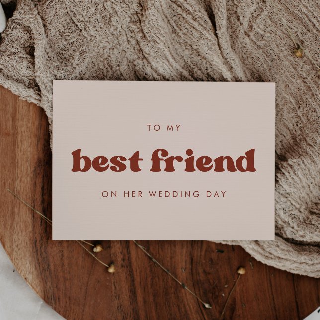 Retro persika Till min bästa väninna på hennes brö Inbjudningar (Skapare uppladdad)