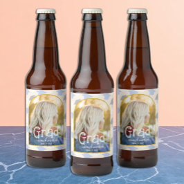 Retro Persikograduation Ölflaska Etikett