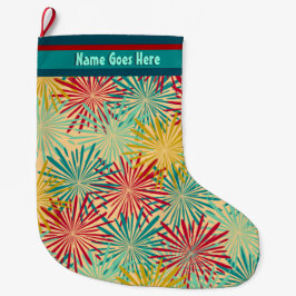 Retro (personifierade) julglitterPomPoms, Stor Julstrumpa