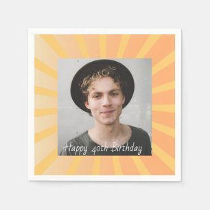 Retro-Personlig 40:e födelsedagsfoto Pappersservett