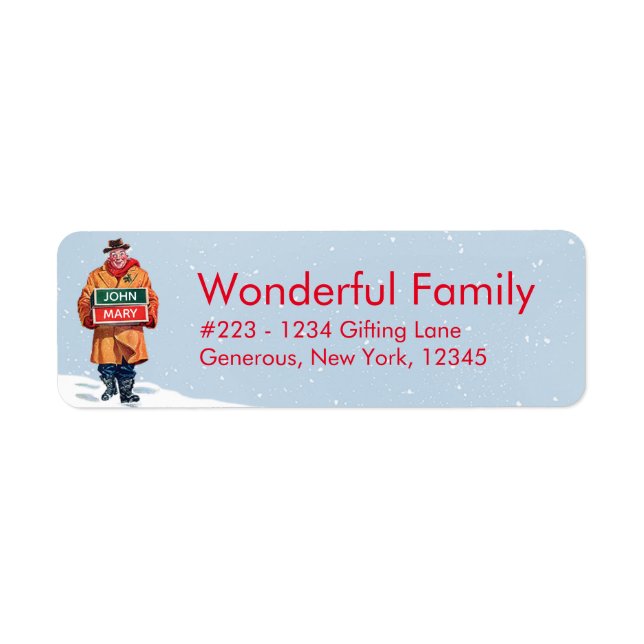 Retro-Personlig - anpassa Presenter Returadress Etikett (Framsidan)