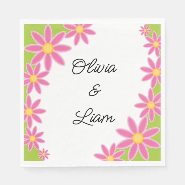 Retro personlig bröllop blöjor pappersservett (Framsidan)