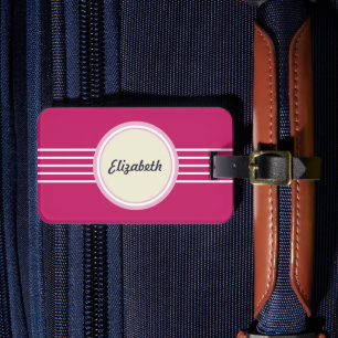 Retro Personlig Hetrosa Bagageetikett Bagagebricka