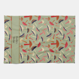 Retro Personlig Mid-Century Mushroom Fungi Kökshandduk